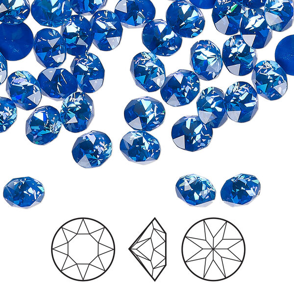 Chaton 288pk crystal royal blue DeLite, Swarovski® 6.14-6.32mm round SS29 1088 image number 0