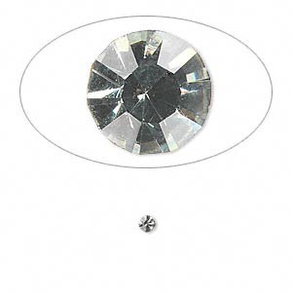 Chaton, glass rhinestone, black diamond, foil back, 2.4-2.5mm faceted round, PP18. Sold per pkg of 72. image number 0