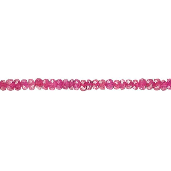 Ruby 1pkg1, hand-cut faceted rondelle bead 6 inch 2x1mm-3x2mm image number 0
