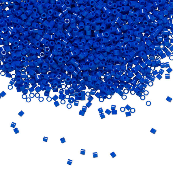 Seed bead, Delica®, glass, pkg/250g, #15 round, opaque cobalt (DBS-0726). image number 0