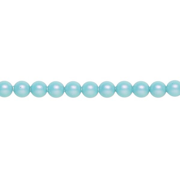 Pearl 500pk iridescent light turquoise, Swarovski® 4mm round 5810 image number 0