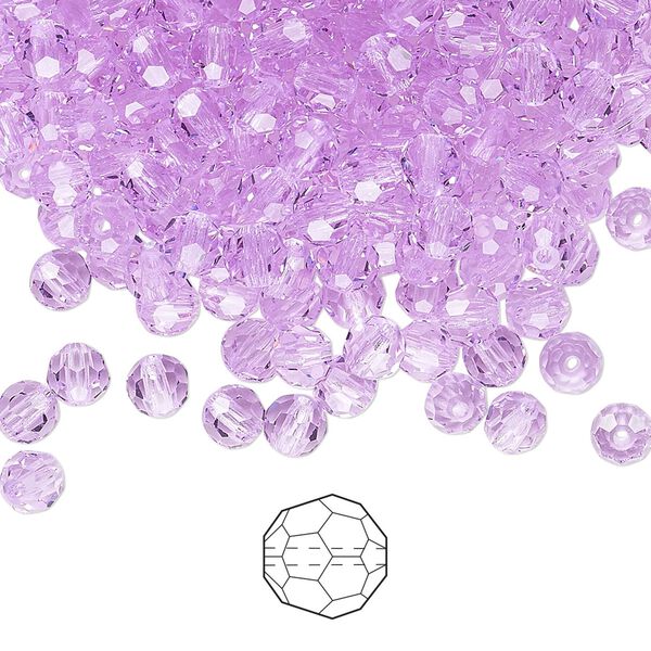 Bead 24pk violet, Preciosa Czech crystal 4mm round image number 0
