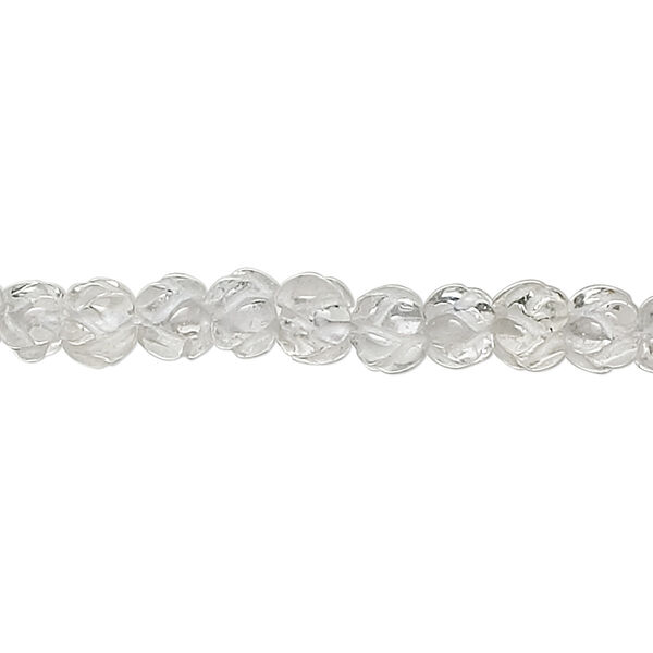 Quartz crystal 1pkg1, hand-cut carved flower bead natural 15.5-16 inch 6mm image number 0