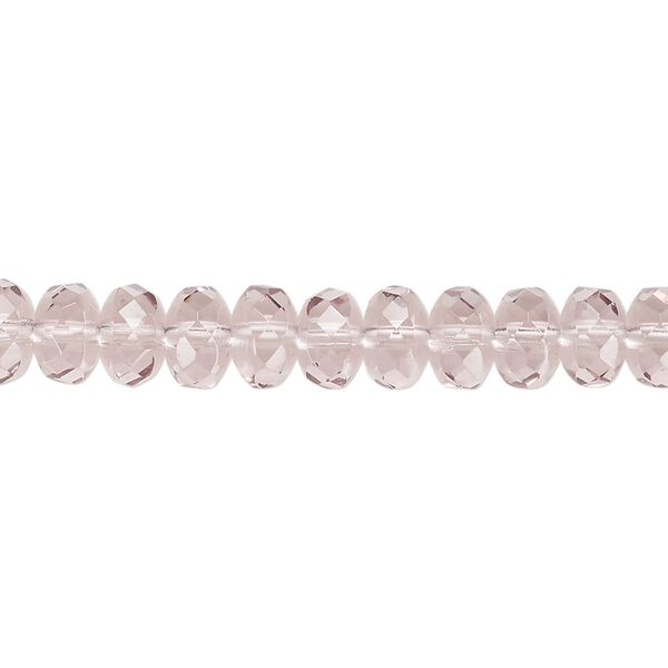 Bead, Czech fire-polished glass, lavender, 7x5mm faceted rondelle. Sold per 15-1/2" to 16" strand. image number 0