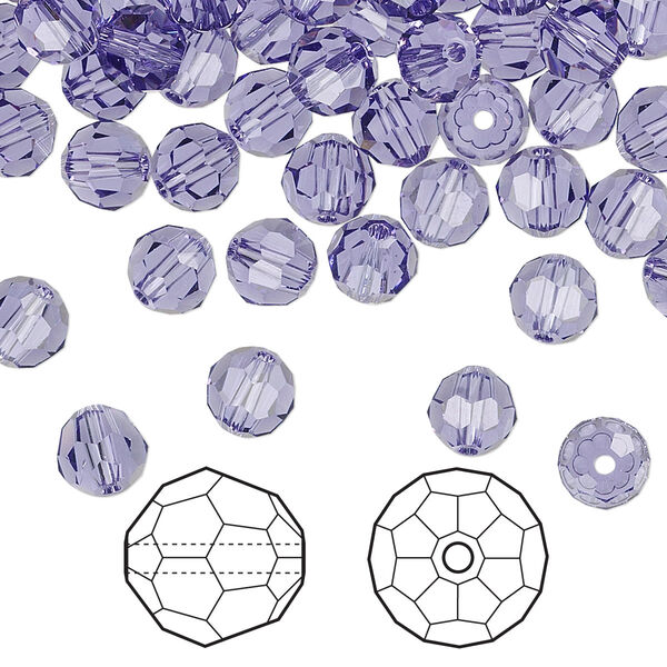 Bead 360pk tanzanite, Swarovski® 6mm round 5000 image number 0