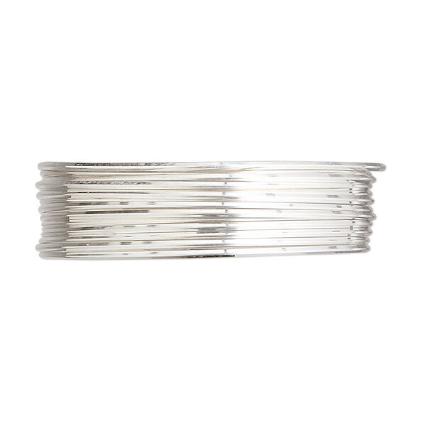 Wire, sterling silver, half-hard, square, 21 gauge. Sold per pkg of 5 feet. image number 0