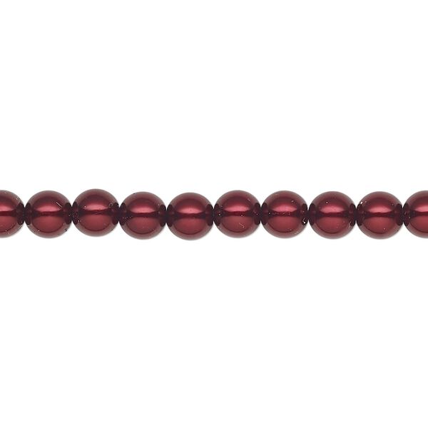 Pearl 50pk bordeaux, Preciosa Czech crystal 5mm round image number 0