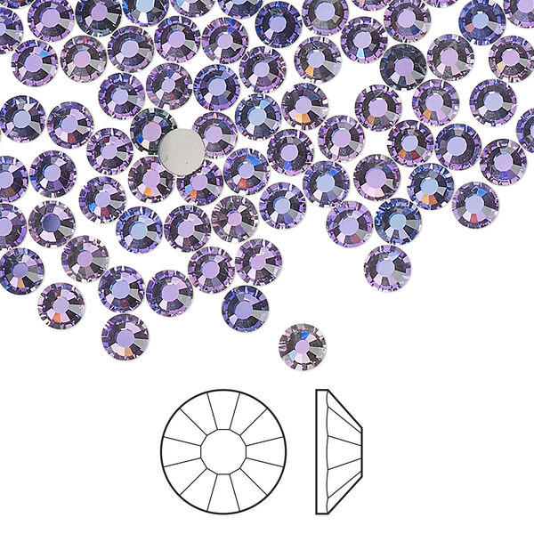 Flat back 1440pk crystal vitrail light, Preciosa Viva 12® Czech crystal rhinestone 3.8-4mm chaton rose round SS16 image number 0