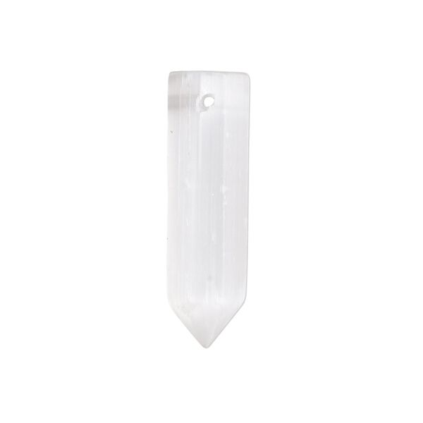 Selenite 1pkg1, hand-cut top-drilled faceted point bead 27x6mm-28x7mm image number 0
