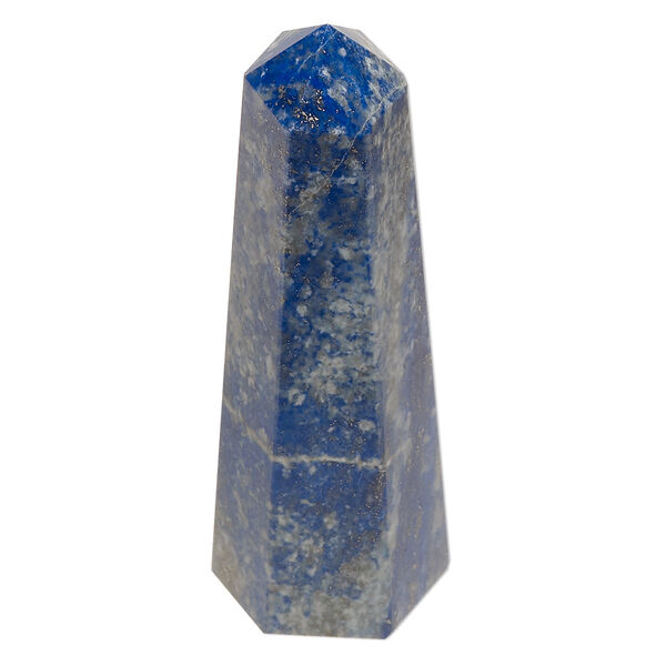 Lapis lazuli 1pkg1, hand-cut 6-sided point tower gift natural 2.5x0.75 to 3x1 inch image number 0