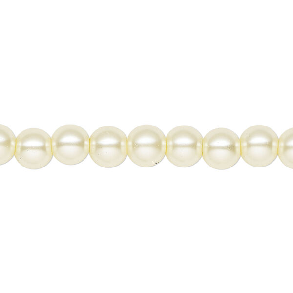 Pearl 2pk ivory, Celestial Crystal® 6mm round 15.5-16 inch image number 0