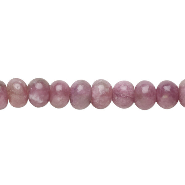 Pink lepidolite 1pkg1, rondelle bead natural 8 inch 8x5mm image number 0