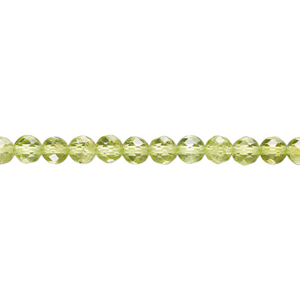 Peridot 1pkg1, faceted round bead natural 15.5-16 inch 4mm image number 0