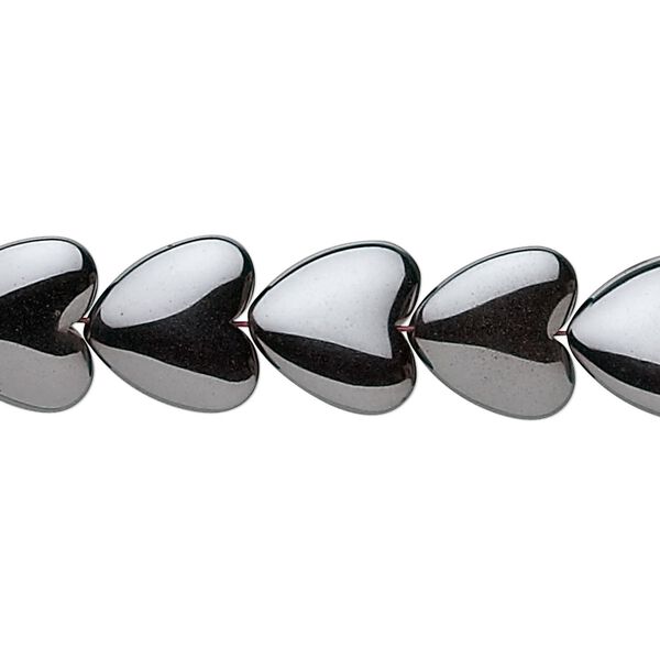 Hemalyke™ 1pkg1, flat heart bead 15.5-16 inch 12mm image number 0