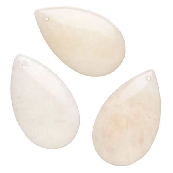 Peach quartz 1pkg3, teardrop focal natural 25x16mm-30x19mm image number 0