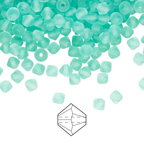 Bead 144pk Caribbean Sea matte, Preciosa Czech crystal 4mm bicone image number 0