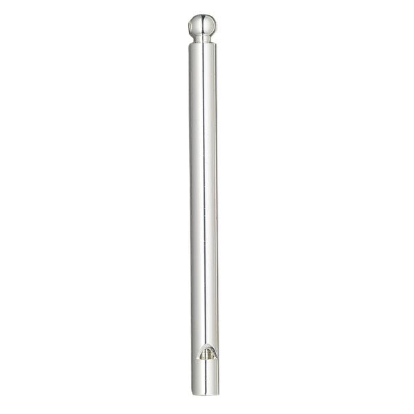 Focal, silver-finished brass, 3-1/2 x 1/4 inch round tube whistle. Sold individually. image number 0