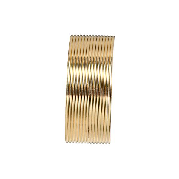 Wire, 12Kt gold-filled, dead-soft, round, 21 gauge. Sold per pkg of 5 feet. image number 0
