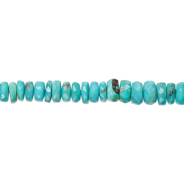 Turquoise 1pkg1, faceted rondelle bead C+ grade, 17 inch graduated 4x1mm-6x3mm image number 0