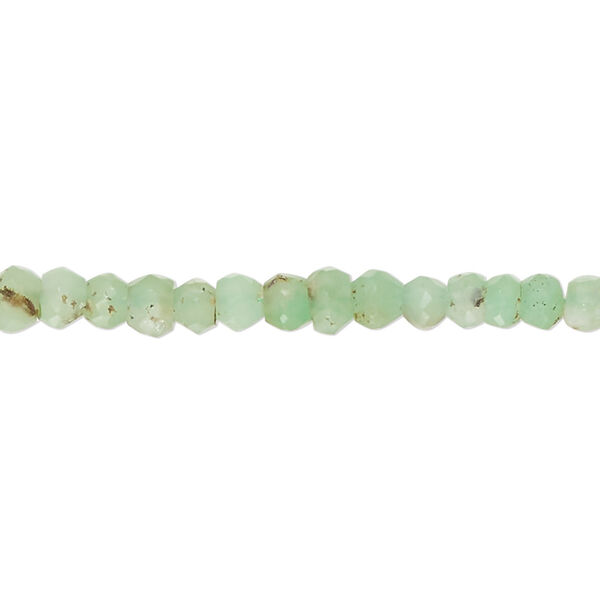 Chrysoprase 1pkg1, hand-cut faceted rondelle bead natural 14 inch 4x3mm-5x4mm / 4mm image number 0
