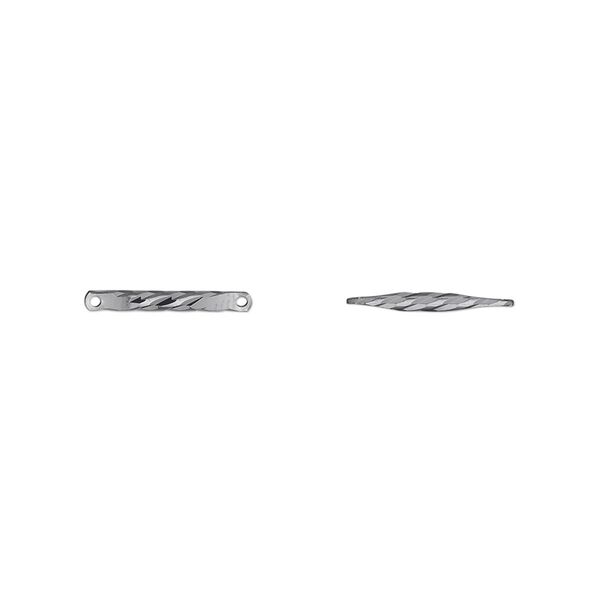 Link, gunmetal-plated brass, 12x2mm twisted bar. Sold per pkg of 50. image number 0