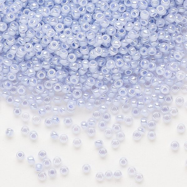 Seed bead, Dyna-Mites™, glass, pkg/1/2kg, #11 round, opaque ceylon pastel light blue, (338 11/0 RR). image number 0