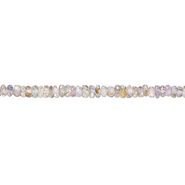 Green sapphire / brown sapphire 1pkg1, hand-cut faceted rondelle bead 6 inch 2x1mm-3x2mm image number 0