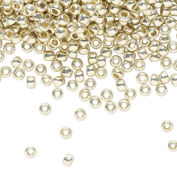 Seed bead, TOHO BEADS®, glass, pkg/250g, #8 round, opaque galvanized PermaFinish aluminum (TR-08-PF558). image number 0