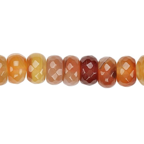 Red agate 1pkg1, faceted rondelle bead 15 inch 10x6mm-10x7mm image number 0