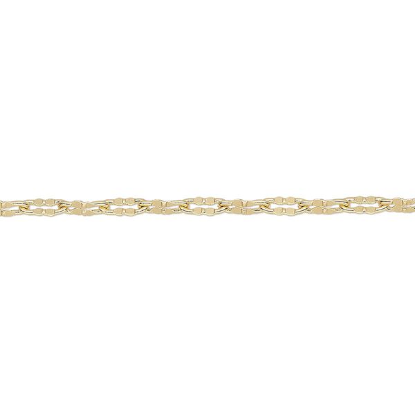 Chain, gold-finished brass, 2.6mm clover. Sold per pkg of 5 feet. image number 0