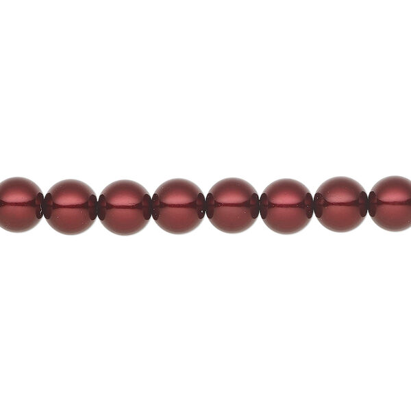 Pearl 25pk bordeaux, Preciosa Czech crystal 6mm round image number 0