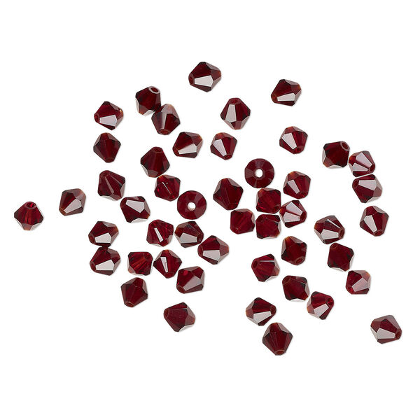 Bead 48pk garnet, vintage Preciosa Czech crystal 4mm bicone image number 0