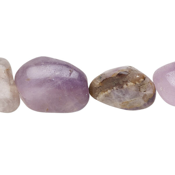 Banded amethyst 1pkg1, tumbled nugget bead natural 15.5-16 inch small to medium image number 0