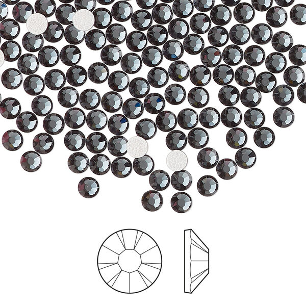 Flat back 144pk light graphite foil back, Preciosa MAXIMA Czech crystal hotfix rhinestone 3-3.2mm chaton rose round SS12 image number 0