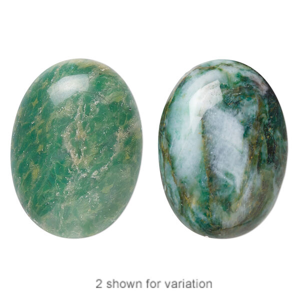 African "jade" 1pkg1, oval cab natural calibrated 30x22mm image number 0