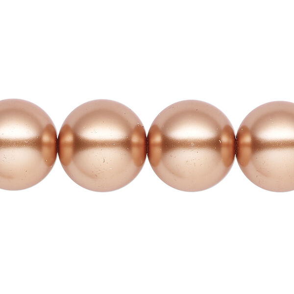 Pearl 1pk bright gold, Celestial Crystal® 14mm round 15.5-16 inch image number 0