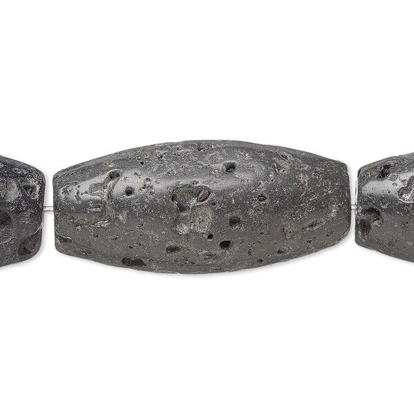 Blackstone 1pkg1, rough oval bead 8 inch 39x17mm-41x21mm image number 0
