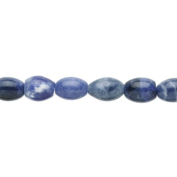 Sodalite 1pkg1, oval bead natural 15.5-16 inch 8x6mm image number 0