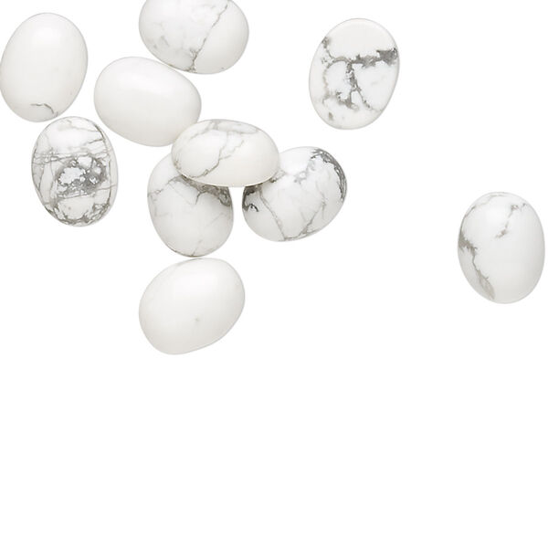 Howlite 1pkg10, calibrated oval cab natural 9x7mm image number 0