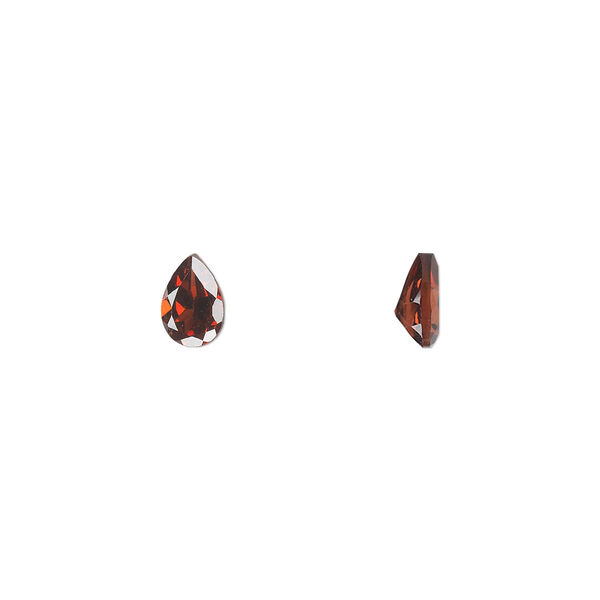 Almandite garnet 1pkg4, hand-cut faceted pear gem natural 6x4mm image number 0