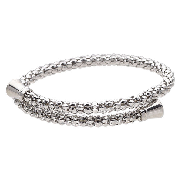 Bracelet, bangle, memory wire and stainless steel, 10mm wide lantern, 9 inches. Sold individually. image number 0