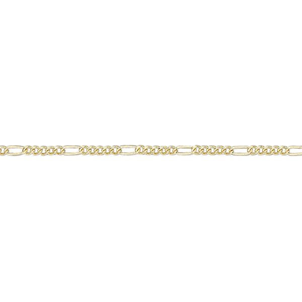 Chain, 14Kt gold-filled, 1.5mm flat figaro. Sold per pkg of 5 feet. image number 0