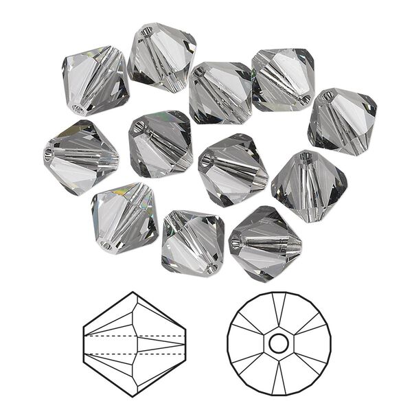Bead 12pk black diamond, Crystal Passions® 8mm bicone 5328 image number 0