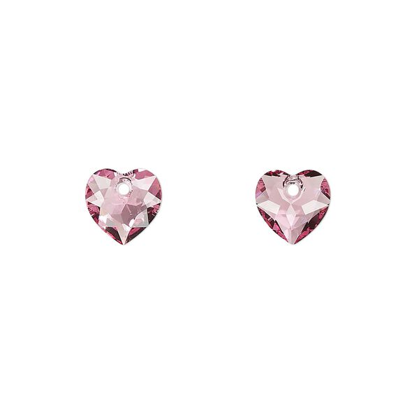 Drop 72pk rose, Swarovski® 8mm pendant heart cut 6432 image number 0
