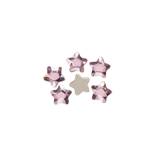 Flat back 6pk rose foil back, Crystal Passions® 6mm star flower 3754 image number 0