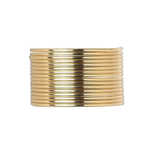 Wire, 12Kt gold-filled, dead-soft, half-round, 18 gauge. Sold per pkg of 5 feet. image number 0