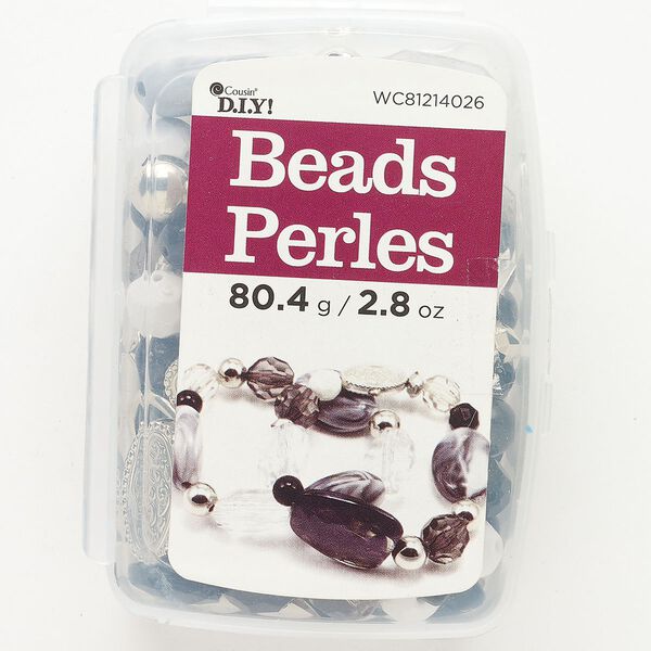 Bead mix, acrylic, pkg/2.8 ounces, 8x5mm-30x21mm mixed shapes, CCB mixed colors. image number 0