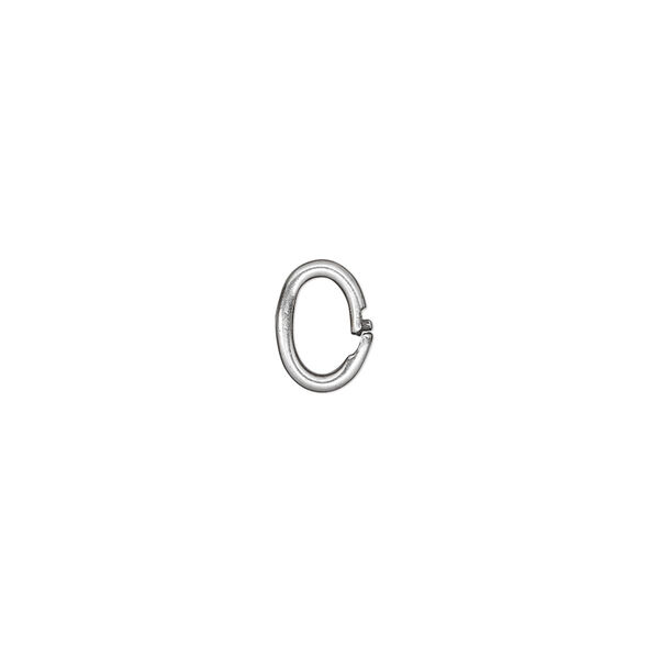 Loop Lock™, JBB Findings, antique silver-plated brass, 8x6mm smooth oval. Sold per pkg of 4. image number 0