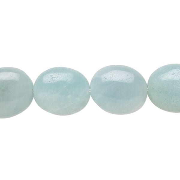 Amazonite 1pkg1, flat oval bead natural 15.5-16 inch 14x12mm image number 0