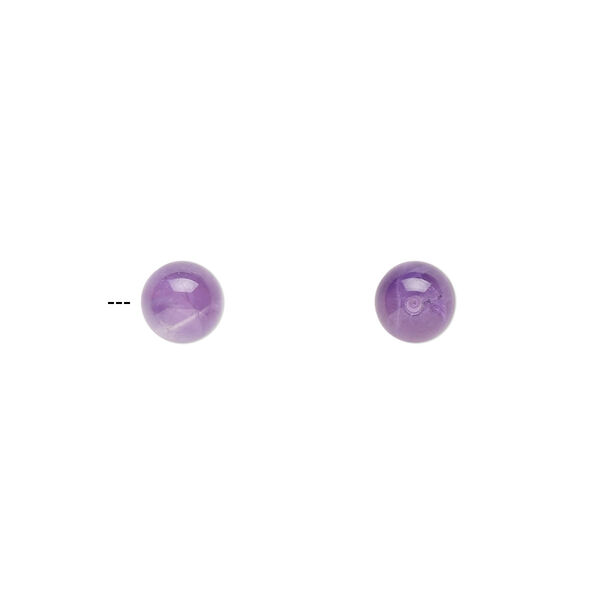 Amethyst 1pkg2, half-drilled round bead natural 6mm image number 0